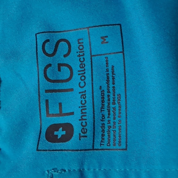 Figs Teal Zamora Technical Collection Scrub Pants Size M Straight Leg Drawstring - Picture 5 of 8